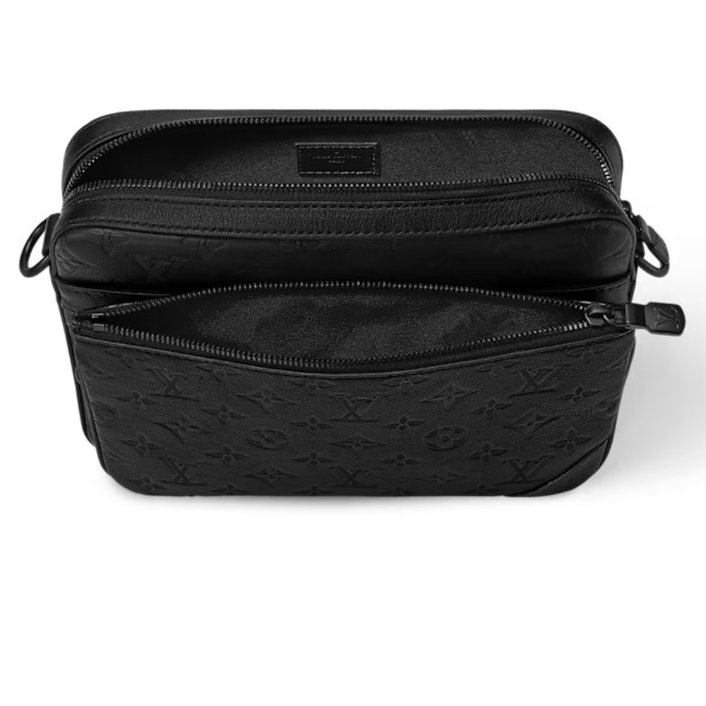 New Louis Vuitton Black embossed Monogram Shadow Calf leather pouch - Picture 14 of 16